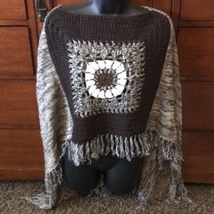 Boho Brown & Cream Shawl